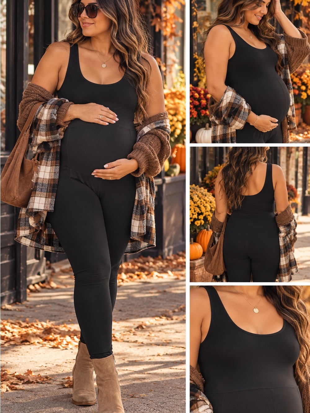 Maternity Scoop Neck Black Jumpsuit XL NWT
